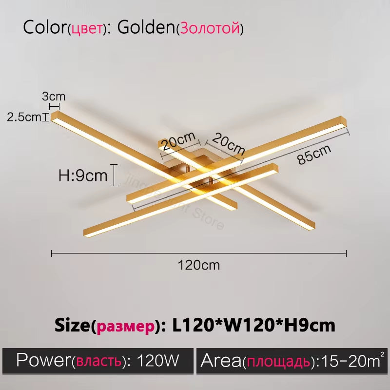 Black Chandelier Square Led Lamp Nordic Minimalist