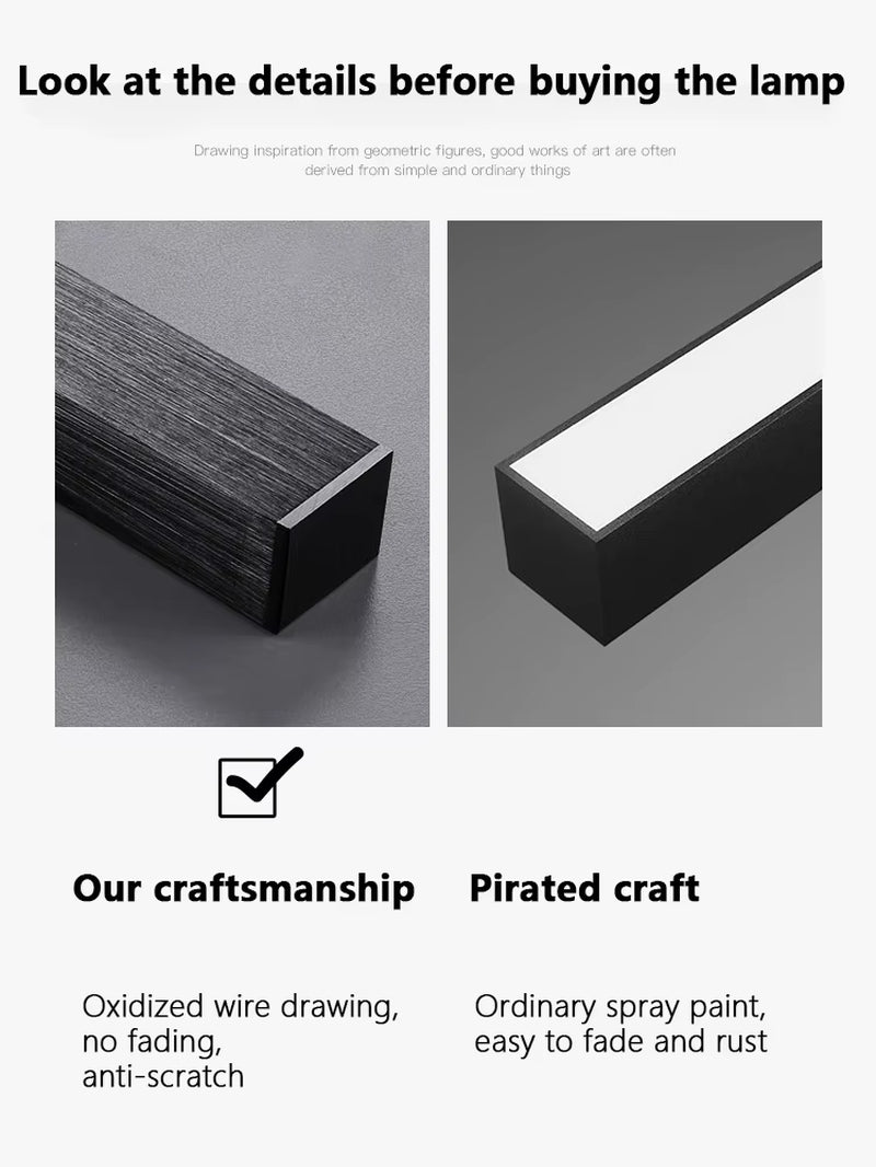 Black Chandelier Square Led Lamp Nordic Minimalist