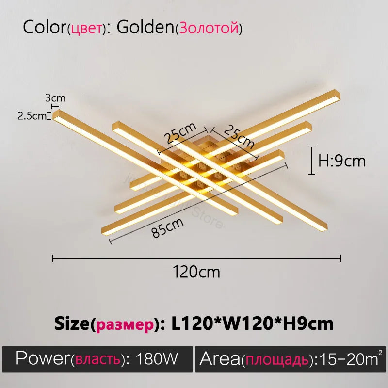 Black Chandelier Square Led Lamp Nordic Minimalist