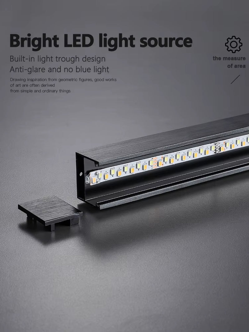 Black Chandelier Square Led Lamp Nordic Minimalist