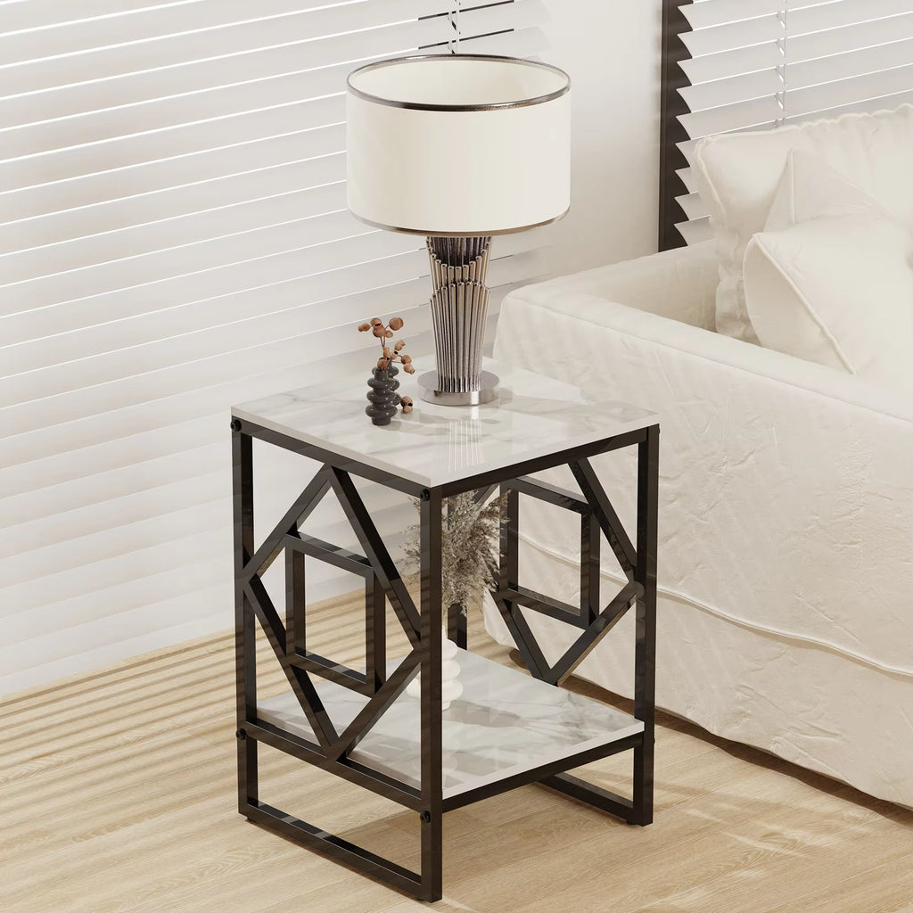White Marble Top Side Table