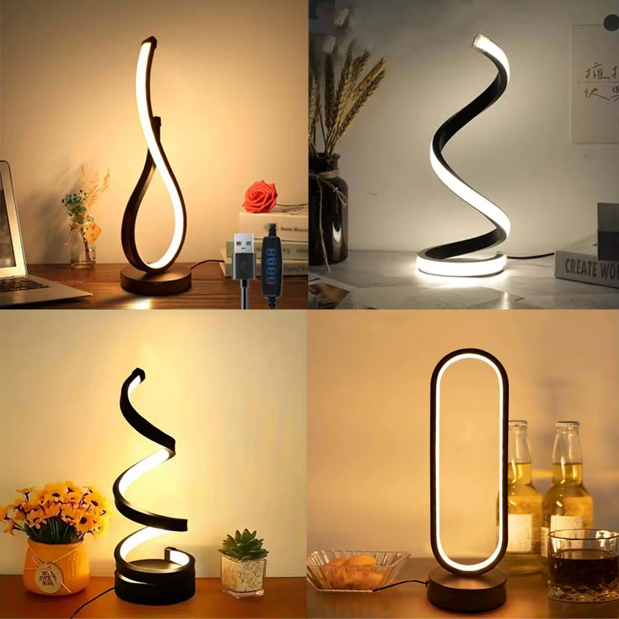 Creative Spiral LED Night Light 3 Colors 